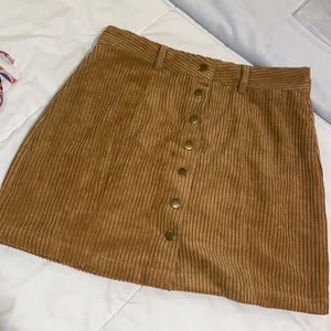 Corduroy Button Skirt